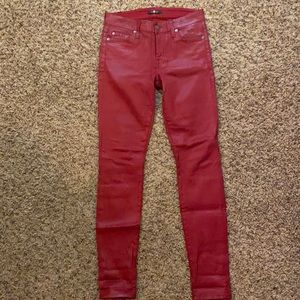 Seven Jeans red pleather pants 27